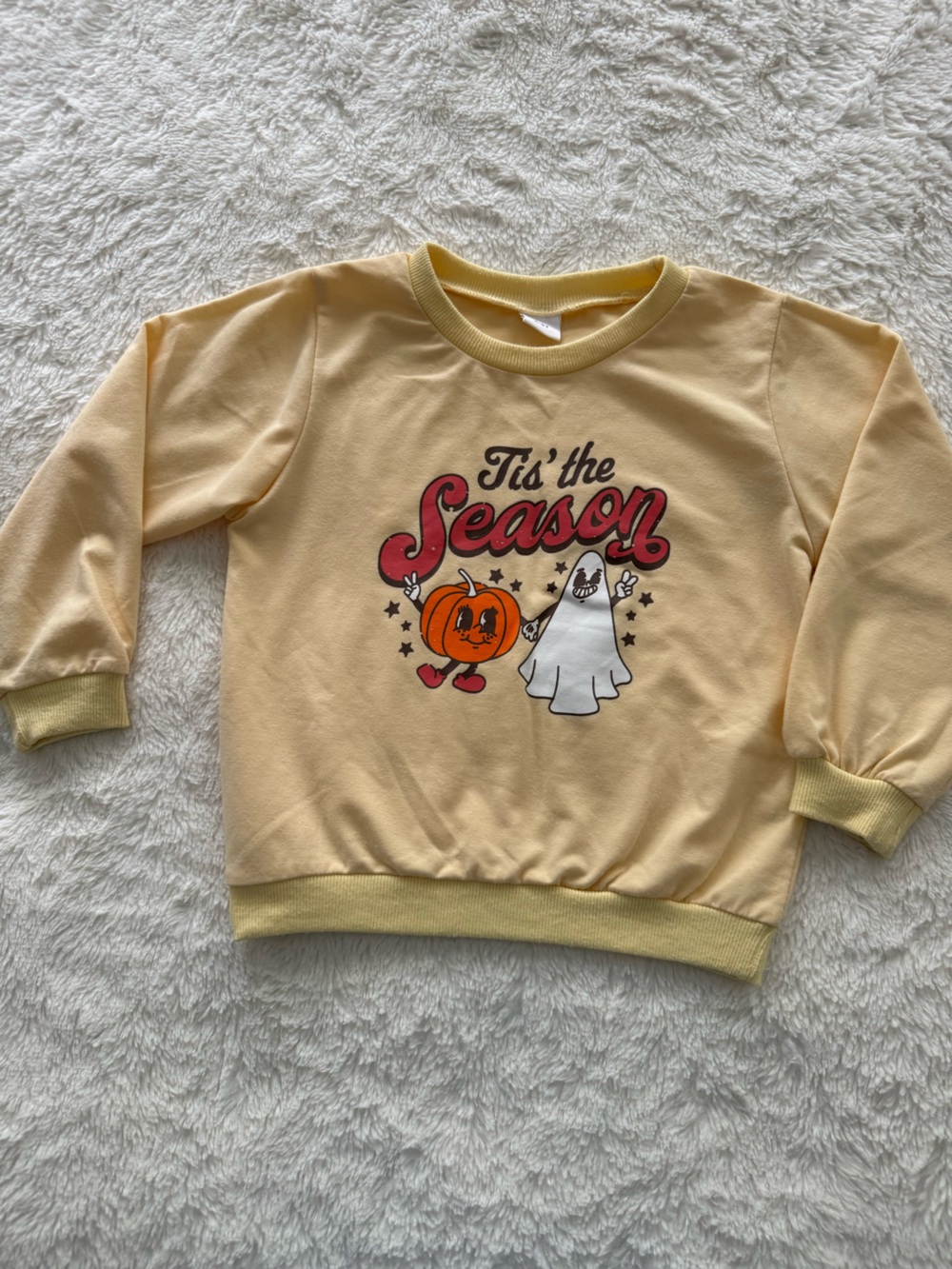 Kids 'Tis the Season Halloween Graphic Sweatshirt - Yellow